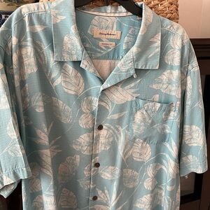 Tommy Bahama Aqua Leaf Print Men's Shirt